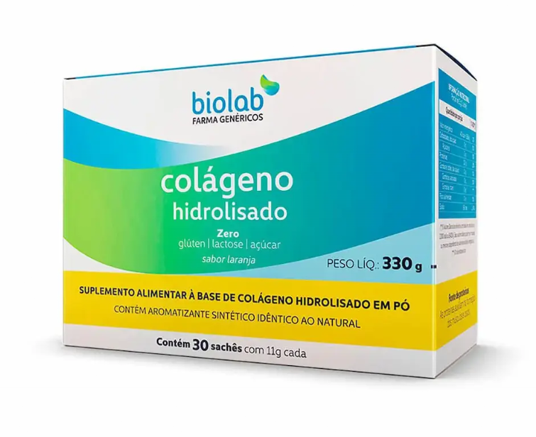 Colágeno Hidrolisado em Pó Sabor Laranja com 30 Sachês
