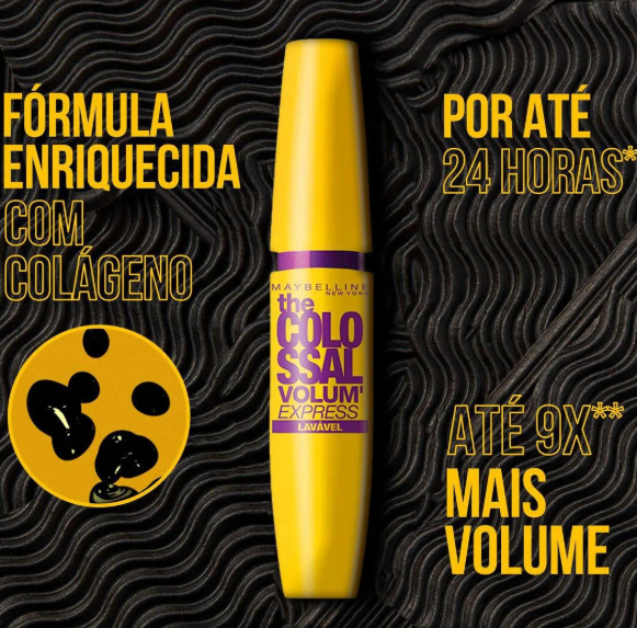 Máscara de Cílios Maybelline The Colossal Volum' Express Lavável Preto 9,2ml - Imagem 2