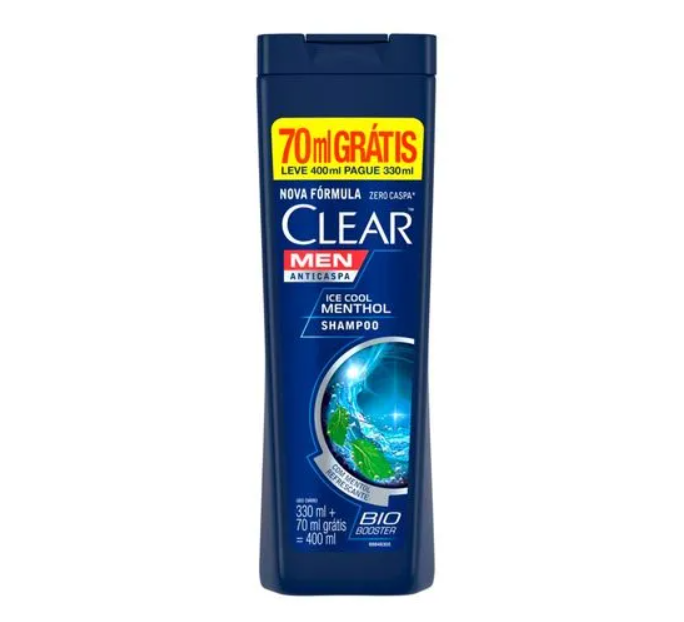 Clear Men Shampoo Anticaspa Ice Cool Menthol 400ml