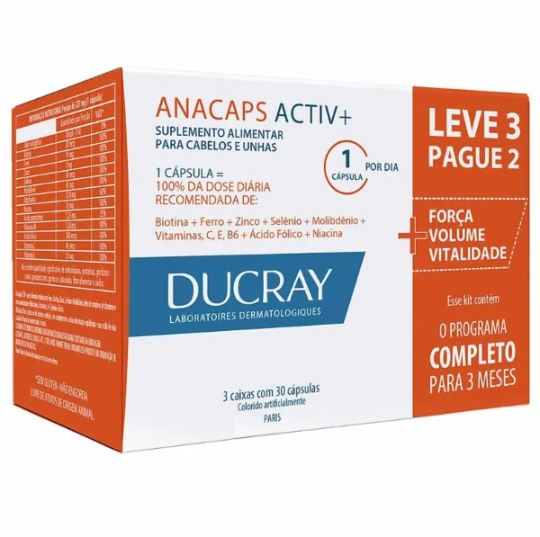 Ducray Anacaps Activ+ 90 Cápsulas