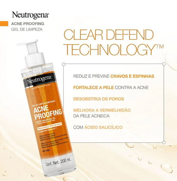 Gel de limpeza Neutrogena Acne Proofing 200ml - Imagem 3