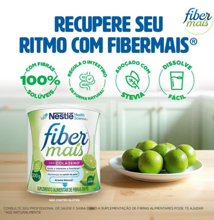 Fiber Mais Colágeno sabor limão 300g - Imagem 3