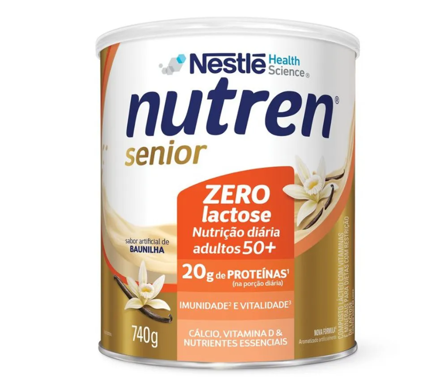 Nutren Senior Zero Lactose sabor Baunilha 740g