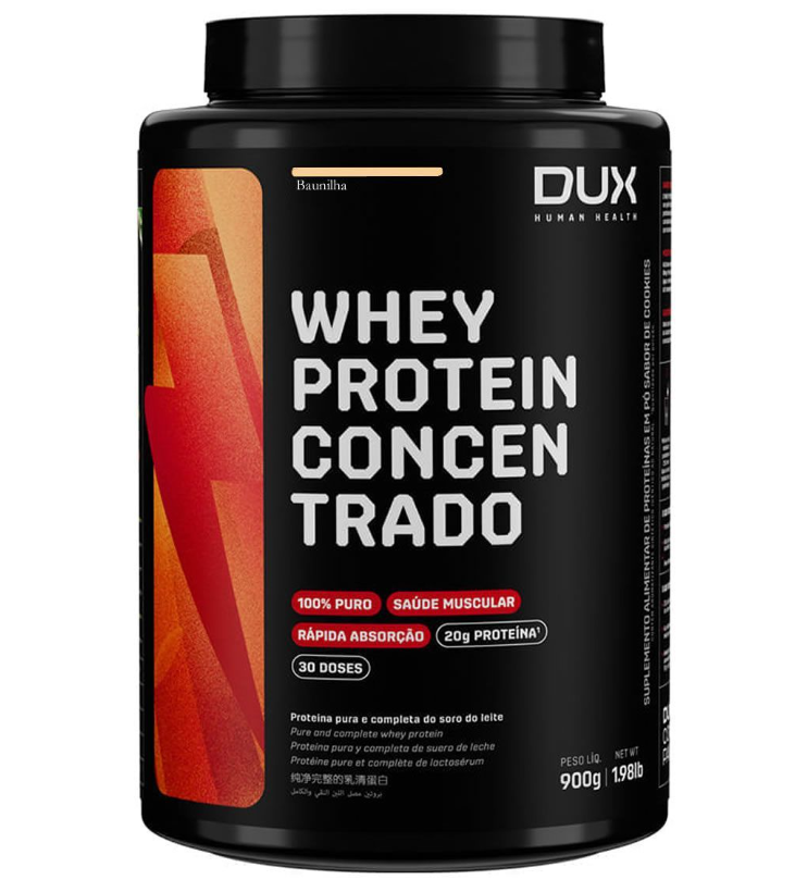 Whey Protein Concentrado Sabor Baunilha Dux Nutrition 900g