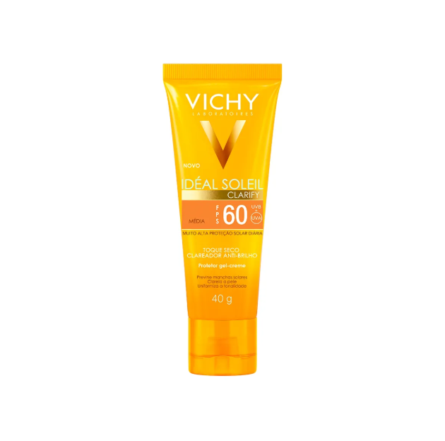 Protetor Solar Facial Vichy Idéal Soleil Clarify FPS 60 Média 40g