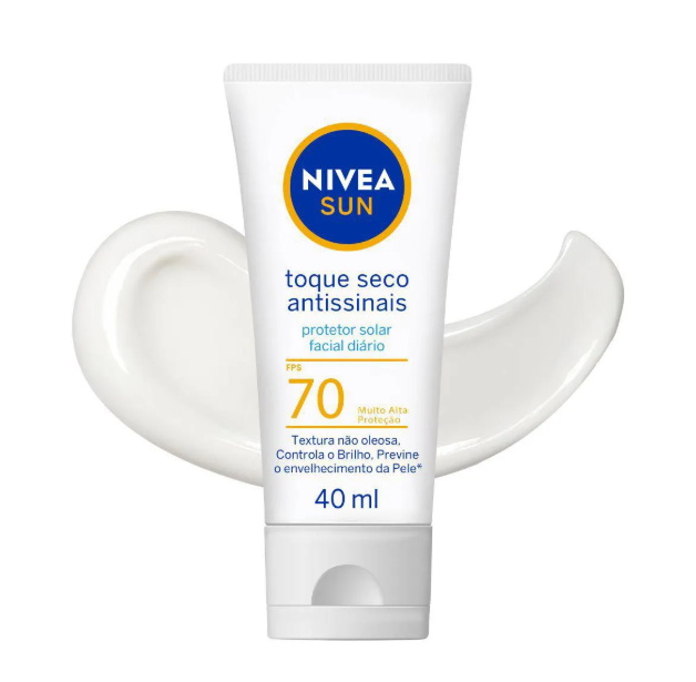 Nivea Sun Protetor Solar Facial Seco Antissinais Fps70 40ml - Imagem 7