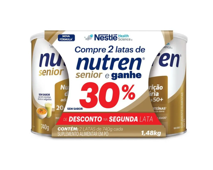 kit nutren senior sem sabor 740g com 2 unidades