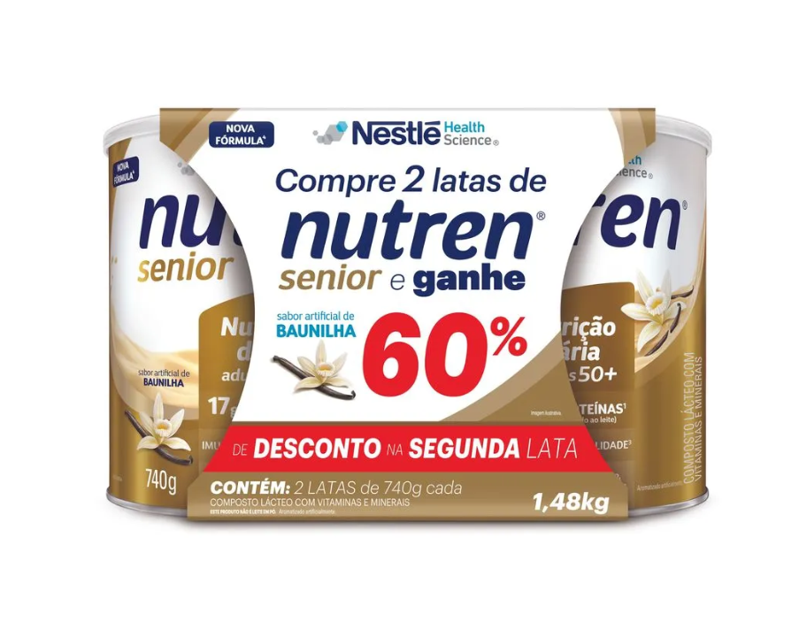 kit nutren senior sabor Baunilha 740g com 2 unidades